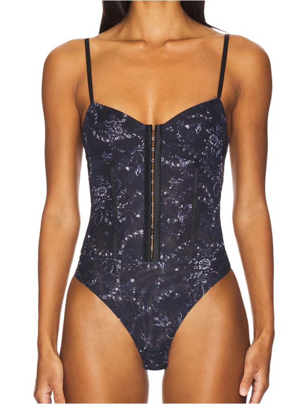 Free People Night Rhythm Printed Bodysuit